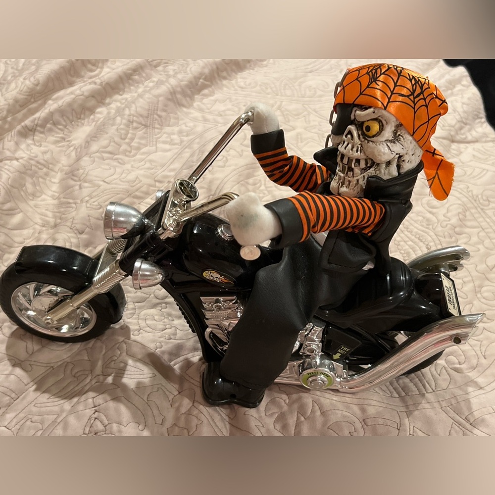 Skeleton Biker Figurine on Motorcycle Dan Dee Collector's Choice